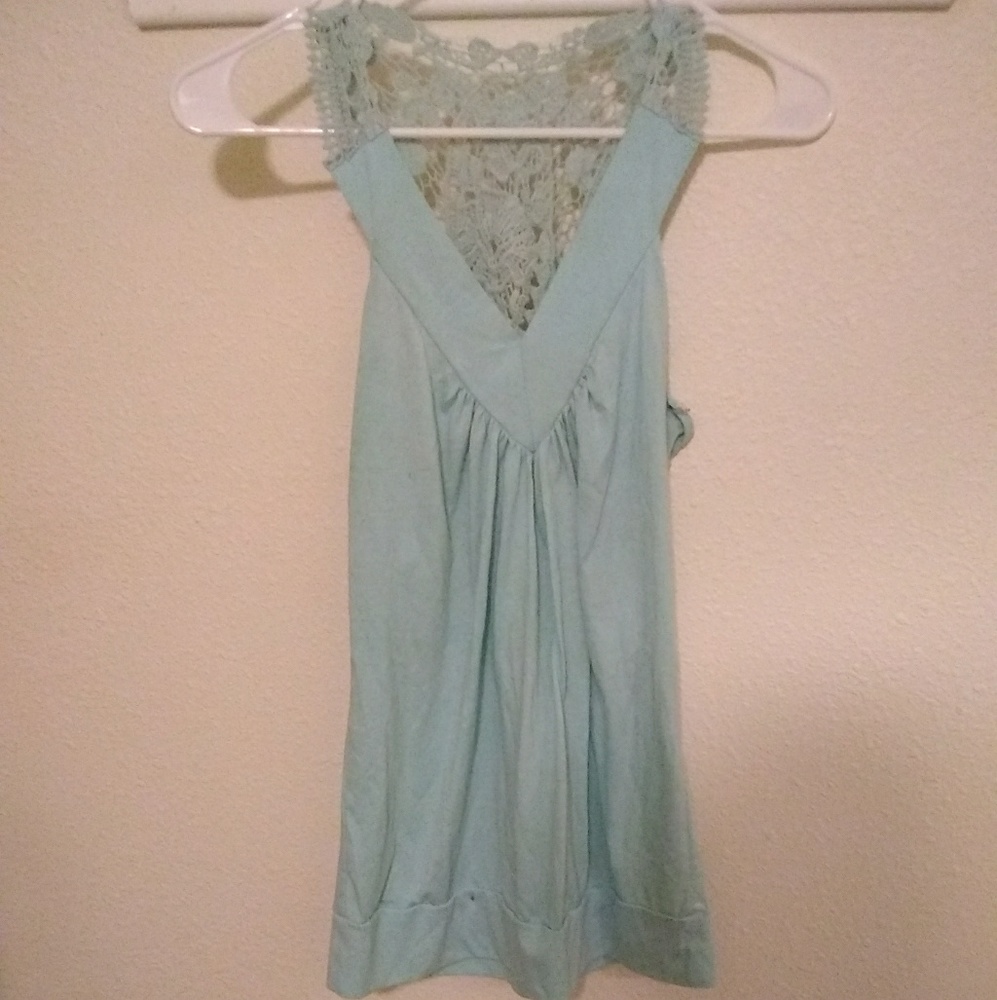 Lacy blue tank top